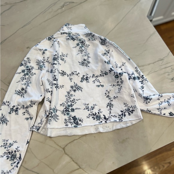 Wild Fable quarter zip blue floral sweatshirt sz M - Picture 6 of 6